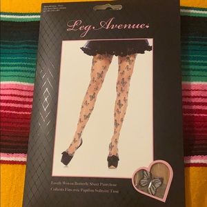 Leg Avenue Sheer Woven Butterfly Tights